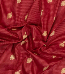 Maroon Handloom Kanchipuram Silk Saree With Zari Stripes & Buttas-KA15710