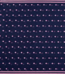 Navy Blue Woven Bengal Cotton Saree With Floral Buttas-BG1845