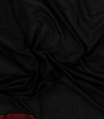 Black Woven Bengal Cotton Saree With Contrast Border-BG1751