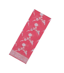 Peach Woven Dupion Silk Saree With Floral Buttas-DS0571
