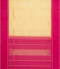 Multi Colour Handloom Korvai Kanchipuram Silk Saree With Checks & Crimson Border-KA16619