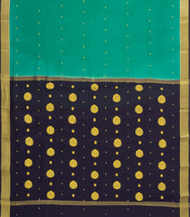 Aquamarine Woven Mysore Silk Saree With Buttas & Contrast Border-MS3648