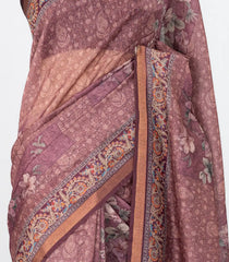 Peach Handloom Bengal Cotton Saree With Stripes -BG1453