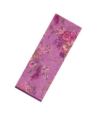 Chestnut Pink Printed Pure Satin Silk Saree With Floral Motifs-PS0940