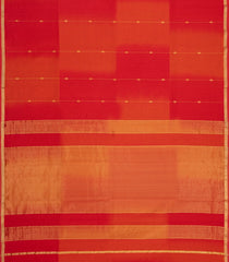 Red Handloom Maheswari Silk Cotton Saree With Floral Buttas-SC4938
