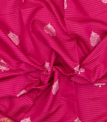 Hot Pink Printed Synthetic Dola Silk Saree With Zari Stripes & Border-SY0317