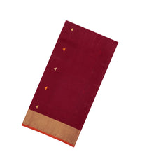 Crimson Handloom Maheswari Silk Cotton Saree With Buttas & Zari Border-SC4875