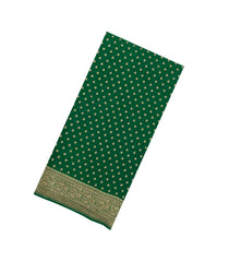 Green Handloom Banarasi Khaddi Georgette Silk Saree With Floral Motifs-BE1781