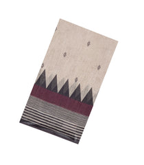 Taupe Printed Synthetic Linen Saree With Temple Border-SY0475