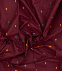 Maroon Woven Chettinad Cotton Saree With Buttas-CN1876