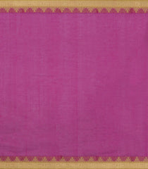 Hot Pink Handloom Kanchi Cotton Saree With Temple Border-KC1831