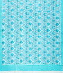 Light Blue Woven Pure Silk Saree With Printed Floral Motifs-PS0580