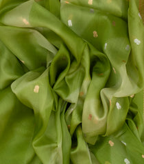 Light Green Handloom Banarasi Organza Silk Saree With Floral Buttas-BE1588