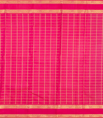 Turquoise Handloom Korvai Kanchipuram Silk Saree With Checks & Kanchipuram Butta Silk Sarees-KA16580
