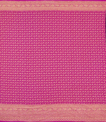 Magenta Handloom Banarasi Khaddi Georgette Silk Saree With Contrast Border-BE1792