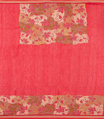 Maroon Handloom Chanderi Cotton Saree With Multi Colour Stripes-CC1590