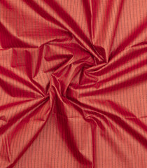Hot Peach Woven Tussar Silk Saree With Stripes & Zari Border-TU3490