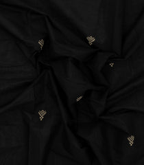 Black Woven Chirala Cotton Saree With Printed Border & Pallu-CR1359