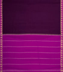 Dark Burgundy Woven Mysore Silk Saree With Contrast Zari Border-MS3789