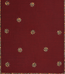 Maroon Woven Chirala Cotton Saree With Printed Floral  Motifs-CR1352