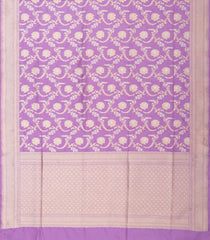 Lavender Handloom Banarasi Silk Saree With Floral Motifs-BE1422