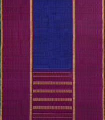 Blue Handloom Muppagam Kanchipuram Silk Saree With Checks-KA14506