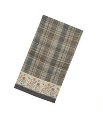Shadow Green Printed Synthetic Dola Silk Saree With Checks & Floral Border-SY0370