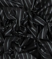 Black Woven Chirala Cotton Saree With Zari Stripes-CR1337