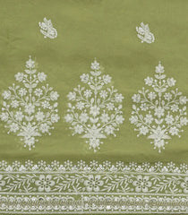 Green Woven Synthetic Blended Saree With Embroidered Motifs-EN2014