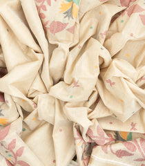 Taupe Handloom Tussar Silk Saree With Meena Floral Motifs-TU3012