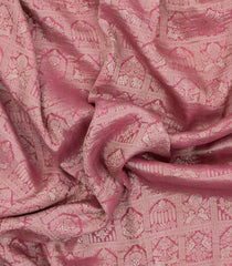Dusty Peach Woven Mysore Silk Saree With Floral Motifs-MS3533