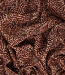 Maroon Handloom Chanderi Cotton Saree With Printed Geometric Motifs-CC1220