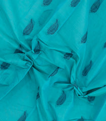 Cyan Woven Rasipuram Cotton Sari With Buttas-RA2611