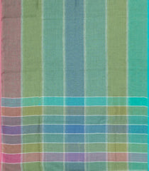 Multi Colour Handloom Linen Saree With Stripes-LI0737