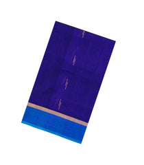 Purple Handloom Silk Cotton Saree With Buttas Contrast Border-SC4695
