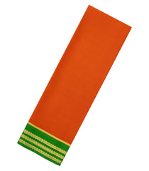 Red Woven Mysore Silk Saree With Contrast Green Border-MS3260