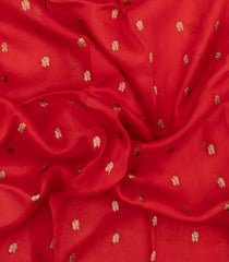 Red Woven Pure Organza Silk Saree With Zari Buttas-KS1112