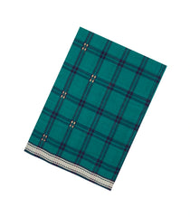 Cyan Woven Kadappa Cotton Saree With Checks-KN0765