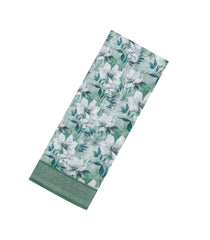 Cardamom Green Printed Synthetic Linen Saree With Floral Motifs-SY0218