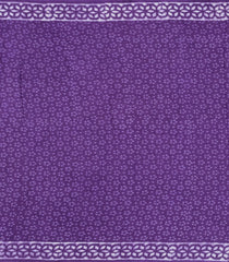 Purple Printed Jaipur Cotton Saree With Floral Motifs-JC1594