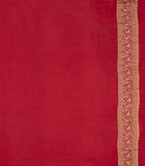 Red Woven Mysore Silk Saree With Floral Jaal Motifs-MS3354