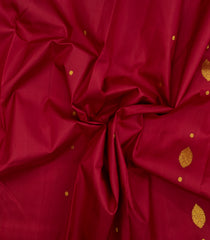 Crimson Handloom Kanchipuram 9 Yards Silk Saree With Floral Buttas-KA15383