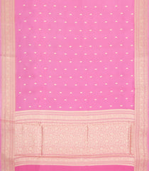 BubbleGum Pink Woven Pure Organza Silk Saree With Buttas-KS1103