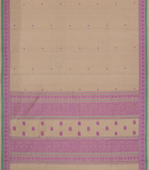 Taupe Handloom Kanchi Cotton Saree With Buttas-KC1771