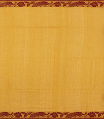 Mustard Handloom Bengal Cotton Saree With Deer Buttas-BG1703