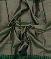 Dark Green Handloom Soft Silk Saree With Zari Stripes-SO4661