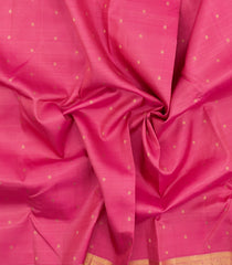 Bubblegum Pink Handloom Kanchipuram Silk Saree With Buttas-KA15474