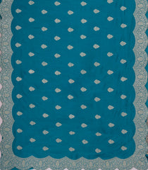 Cyan Woven Synthetic Blended Saree With Embroidered Motifs-EN2015