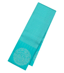 Turquoise Handloom Soft Silk Saree With Zari Checks-SO4664