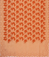 Orange Woven Viscose Saree With Floral Vine Motifs-BL6118